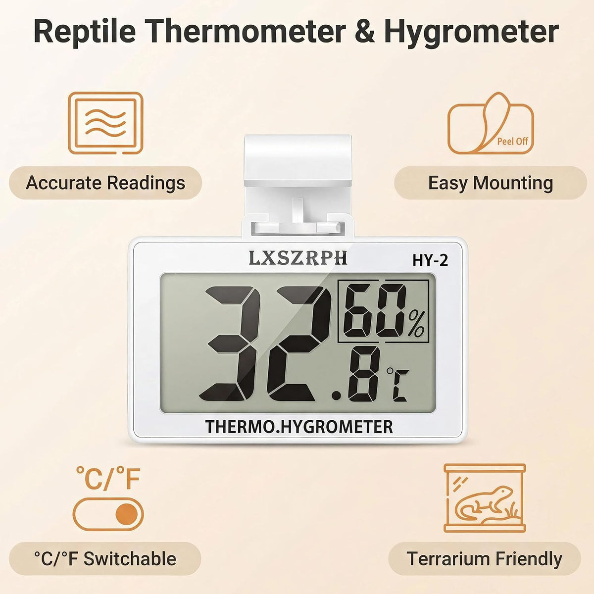 Reptile Hygrometer Thermometer - 1 pack - image 3