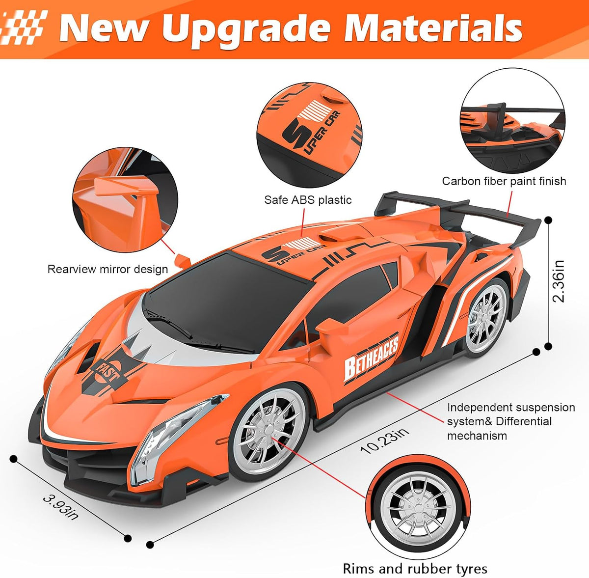 Growsland Remote Control Car for Kids - Orange - image 4