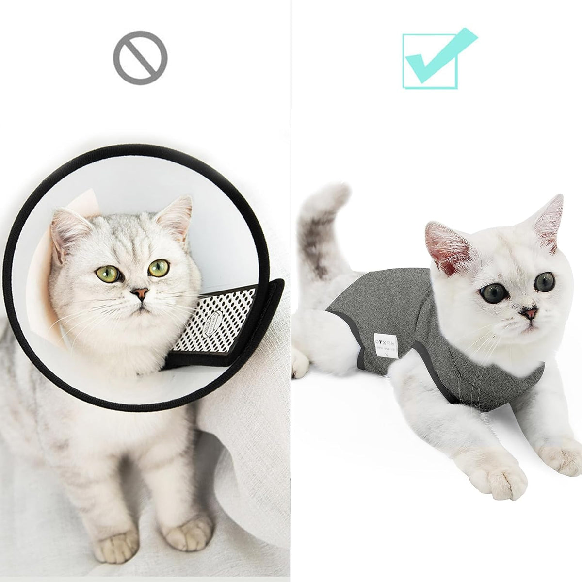 DOTON modal cat recovery suit with back fasteners and drawstring neck - view 2