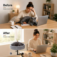 Round metal cat desk bed with 360 degree rotation and adjustable height - view 2
