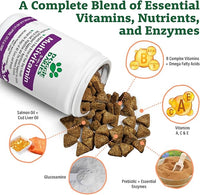 Doggie Dailies 5 in 1 Multivitamin for Dogs, Dog Multivitamin for Skin and Coat Health, Joint Health, Improved Digestion, Antioxidants, Support a Healthy Immune System (Peanut Butter) 225 Soft Chews