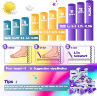 SHDSL pink rainbow light up adjustable roller skates for girls - view 24