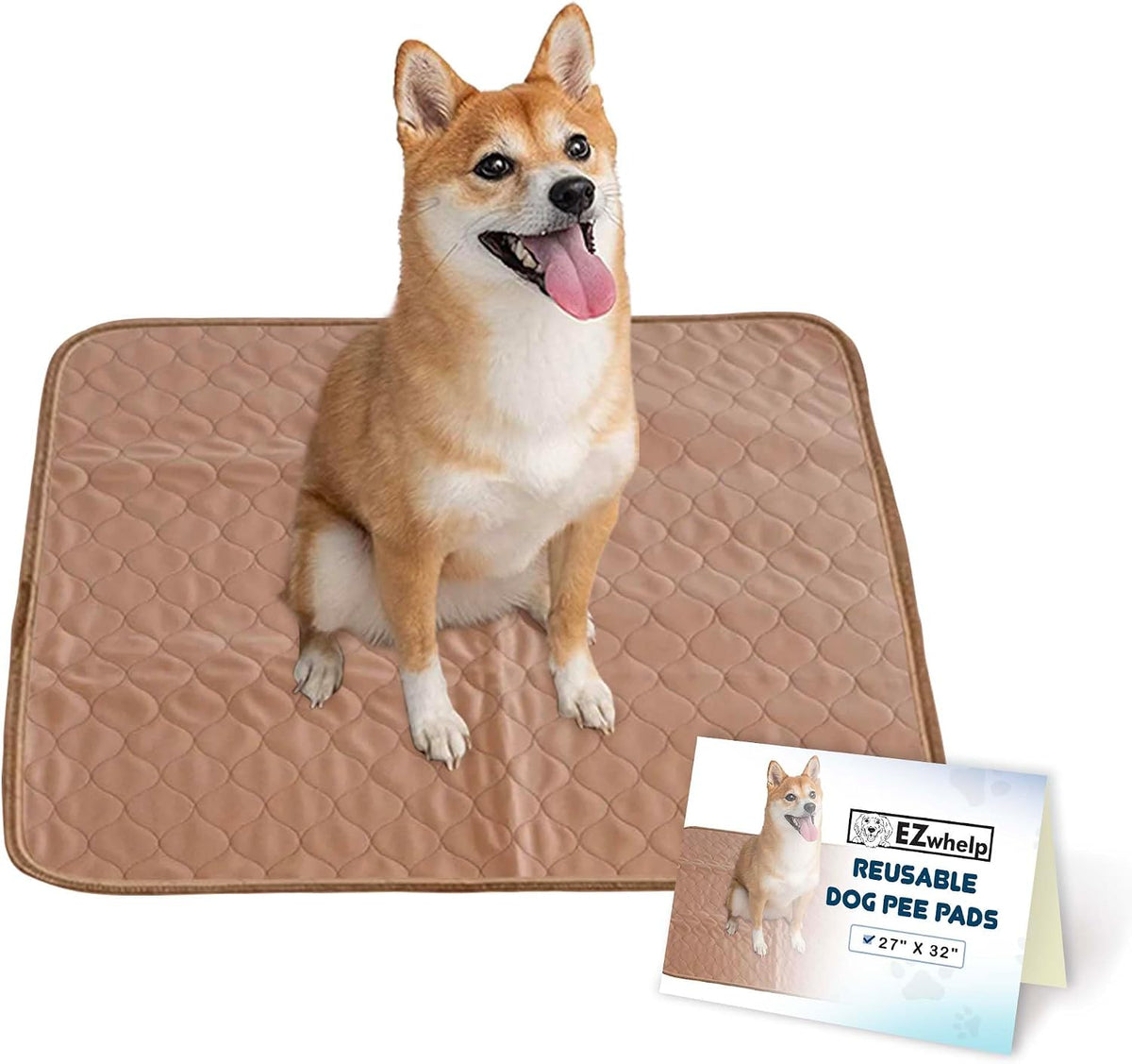Washable Dog Training Pads, Reusable Waterproof Whelping - 27x32 Inch (Pack of 1, Rounded Corners)