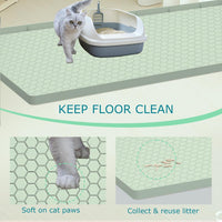 Cat Litter Mat, Silicone Large Cat Mat for Litter Box - 34"L x 22"W / Green - image 2
