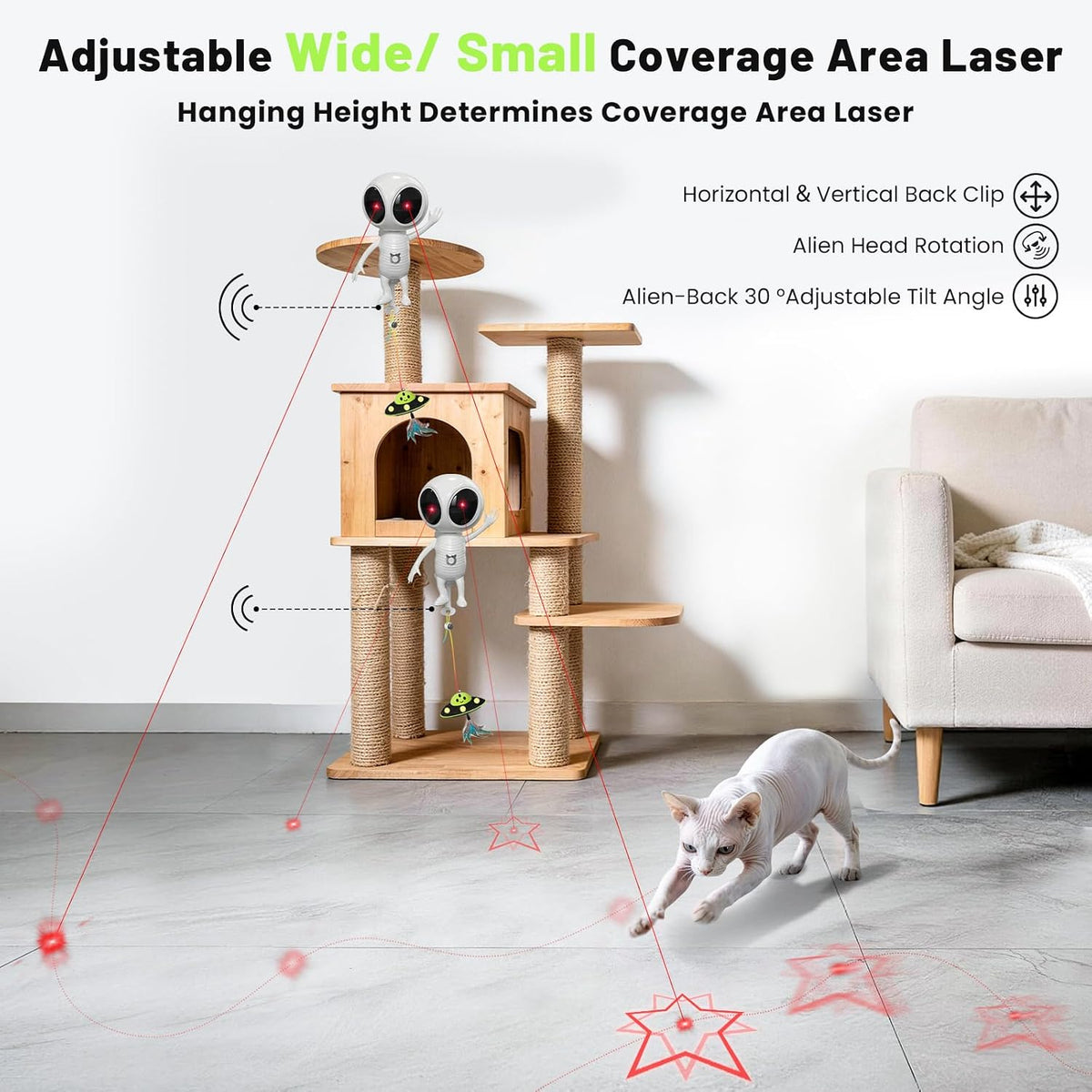 ORSDA Laser Cat Toys for Indoor Cats - Wihte - image 4