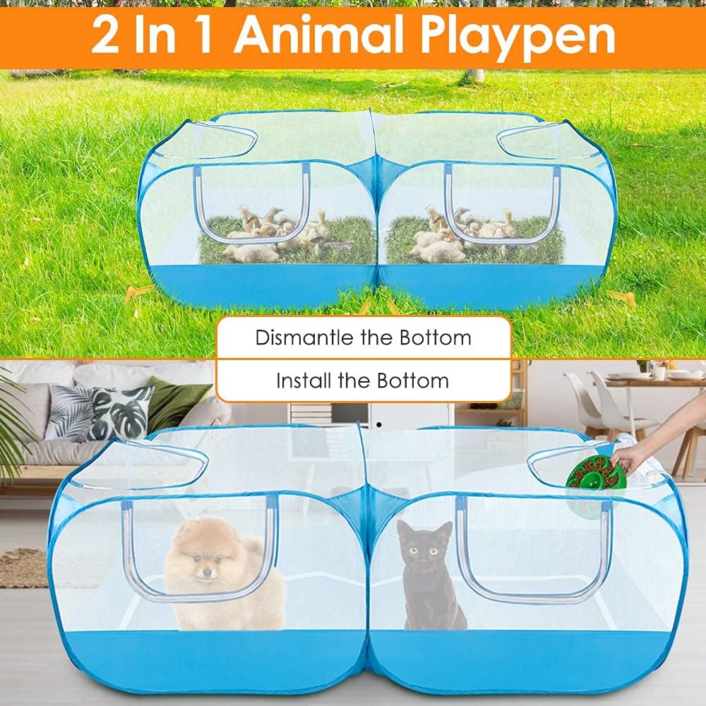SlowTon Small Animals Playpen - Blue / 73"x36"x25" - image 4