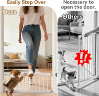 Dog Gate Indoor,18"-45" Adjustable Extra Wide Metal Short Dog Gate to Step Over, 10" Tall Small Pet - 18-45''W*10''H / White - image 3