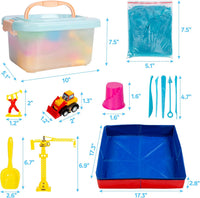 Sand Kit for Kids, 6 Mini Construction Trucks - image 2
