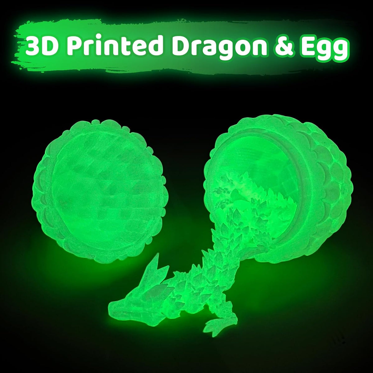 3D Printed Dragon Egg, Large 12" for Kids, Dragon Lovers - Glow in the Dark - image 2
