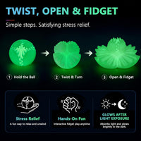 Gear Ball Fidget Toys Steampunk Gear Sphere for Kids - Glow in the Dark Green / 6 cm / 2.5 in - image 3