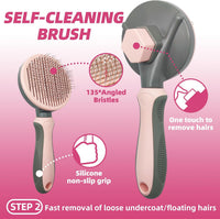 Pet Grooming Kit, Slicker Brush - A-Pink - image 3