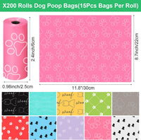 3000 Counts 200 Rolls Poop Bags for Dogs Plastic - Lovely Style - image 3