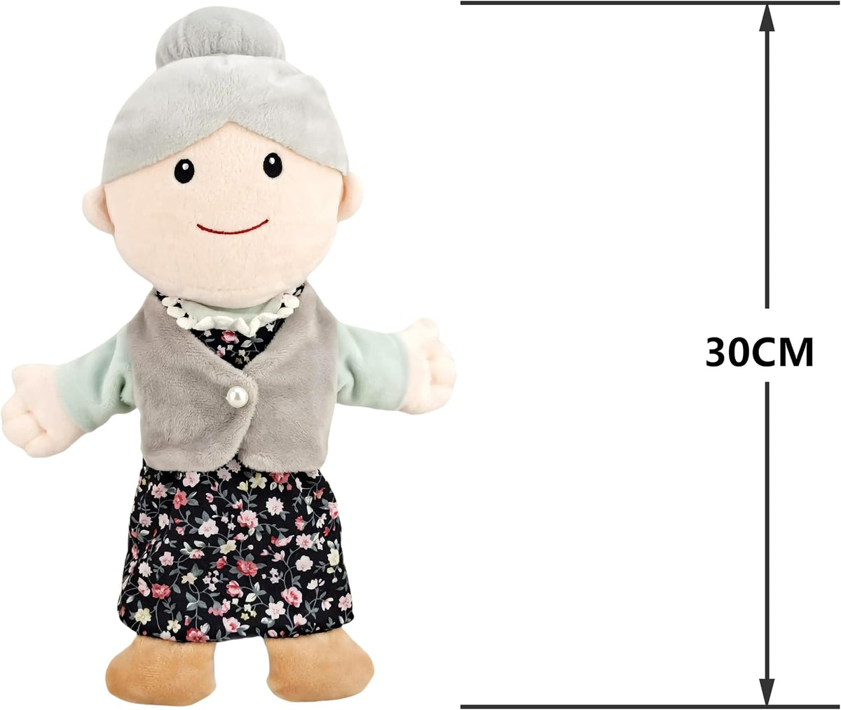 Family Hand Puppets for Kids, Includes Grandpa, Grandma, Dad - Whole Body Grandma - image 2