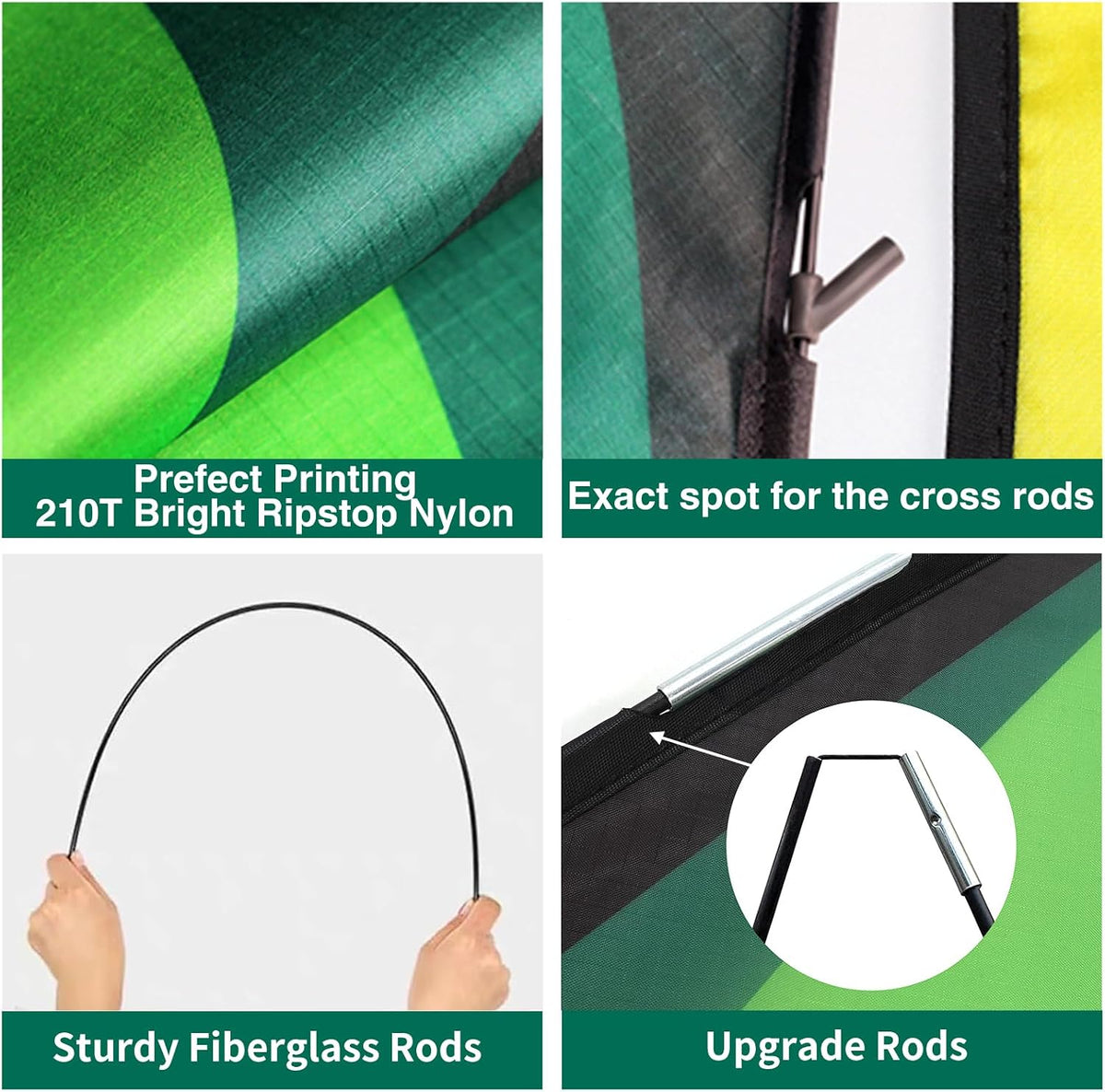 Delta Kite for Kids Ages 4-12 - 1 / Green&Blue&Rainbow - image 4