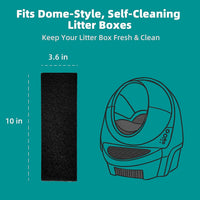 10-Pack 4.5" x 6.5" Carbon Filter Pads for Covered Cat Litter Boxes - L3 Filters - image 3