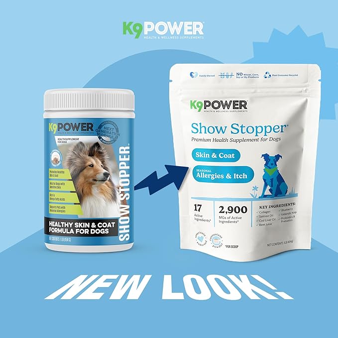K9 Power Show Stopper for Dogs 3lb – Boosts Coat Shine & Promotes Healthy Skin Tone - Strengthens Immune System - Enhances Digestive Health