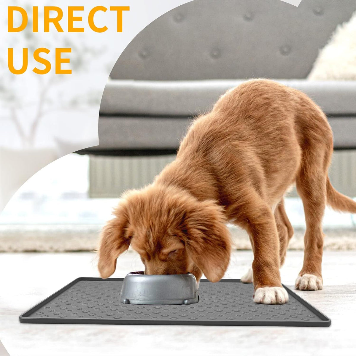 Pet Placemat for Dog and Cat - 31.5"L x 23.6"W / Grey - image 3