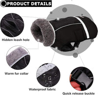 QBLEEV Warm Dog Coat, Reflective Dog Jacket - Black / XX-Large - image 2