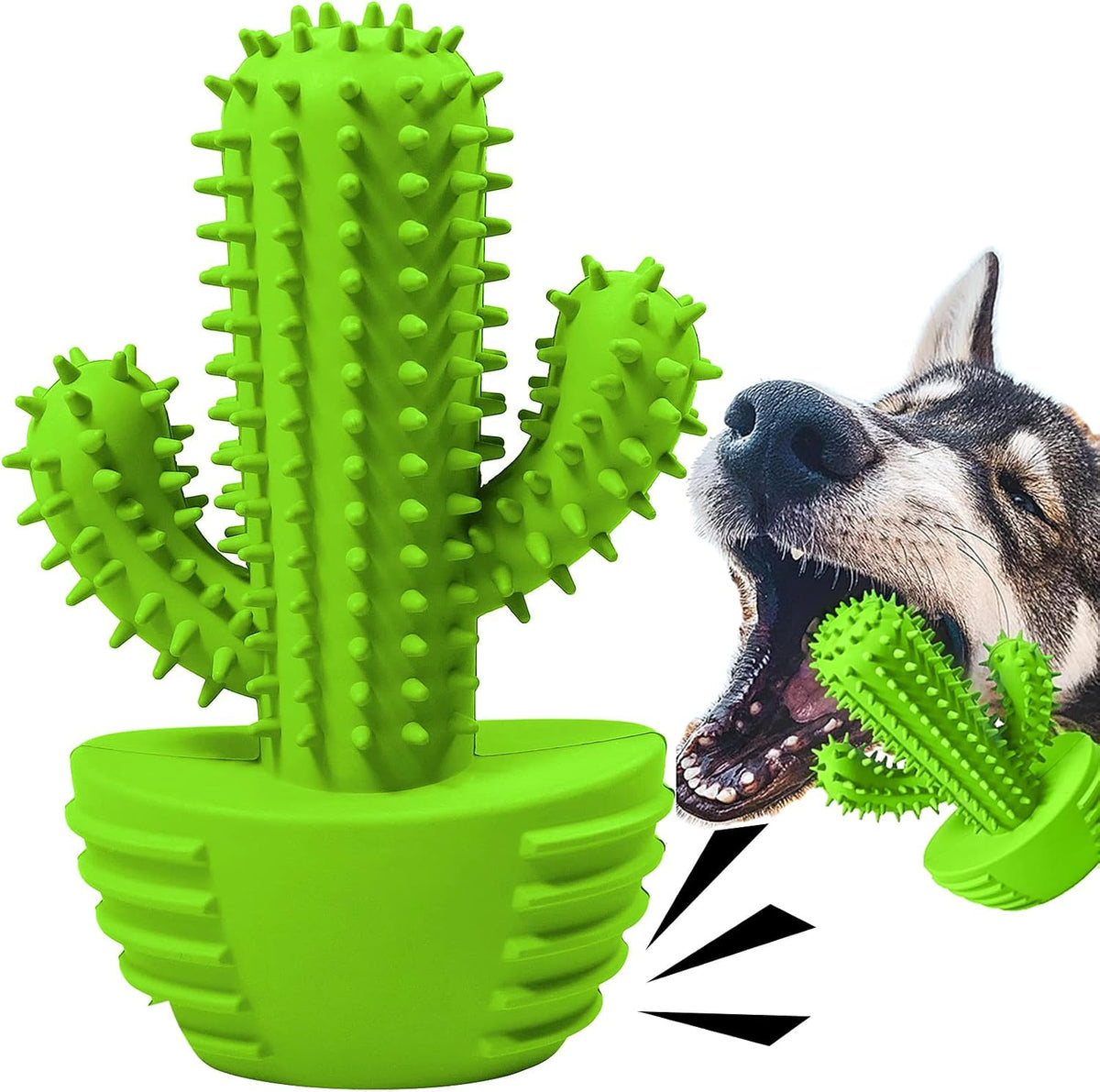 Cactus Dog Chew Toy for Aggressive Chewers - For Medium Dog / Grassgreen