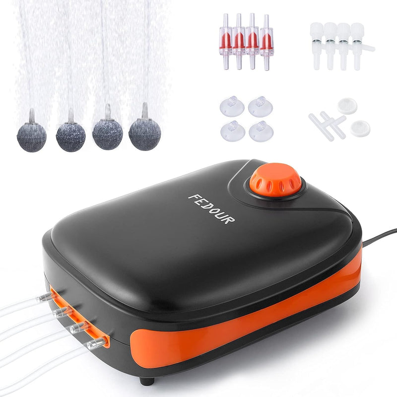 4W/5W/8W Aquarium Corded Electric Air Pump - 4 Outlets-8W