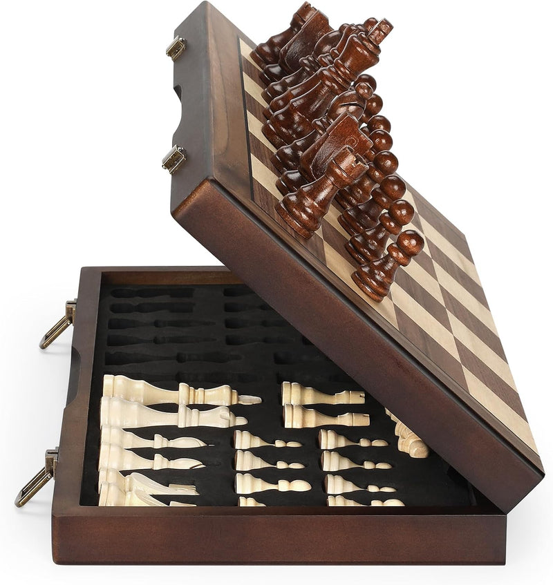 Magnetic Wooden Chess Set for Adults Kids 15'' Chess Board - 12 INCHES