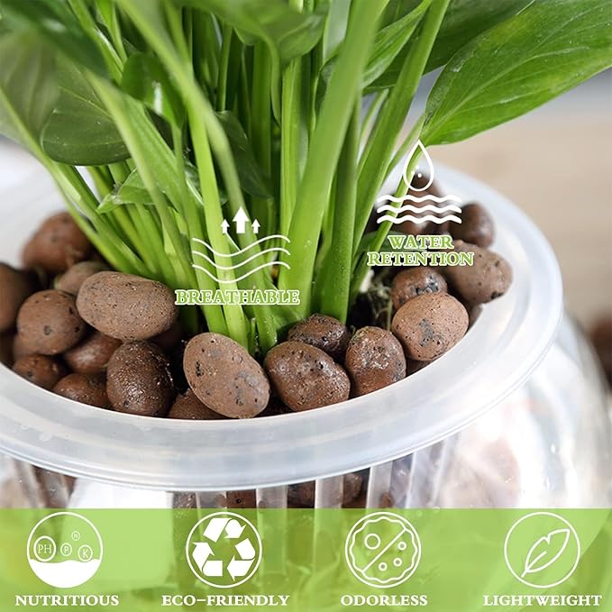 Halatool 6LB Natural Expanded Clay Pebbles for Plants 4mm-16mm Hydro Balls for Aquarium Indoor Potted Plants Premium Hydroponic Growing Media Clay Balls for Hydroponics Aquaponics