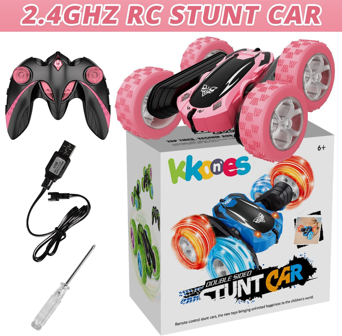 KKONES Remote Control Car - Pink - image 2