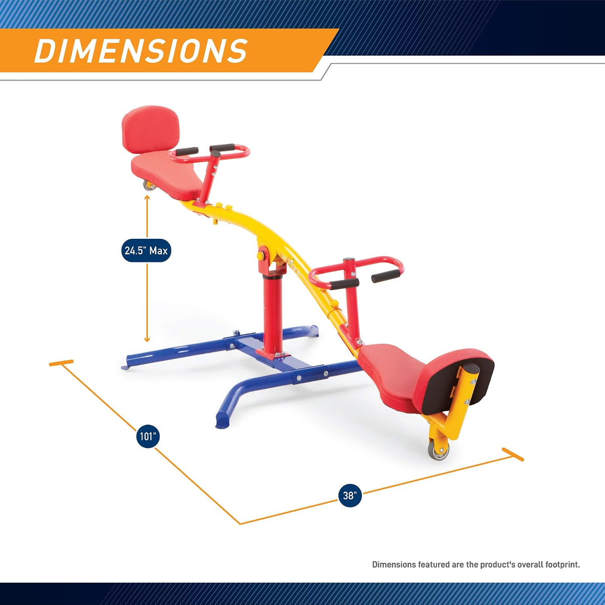 Gym Dandy Classic Kids Seesaw Backyard Teeter Totter Bump Absorber - 360 Spinning TT-360 - image 3