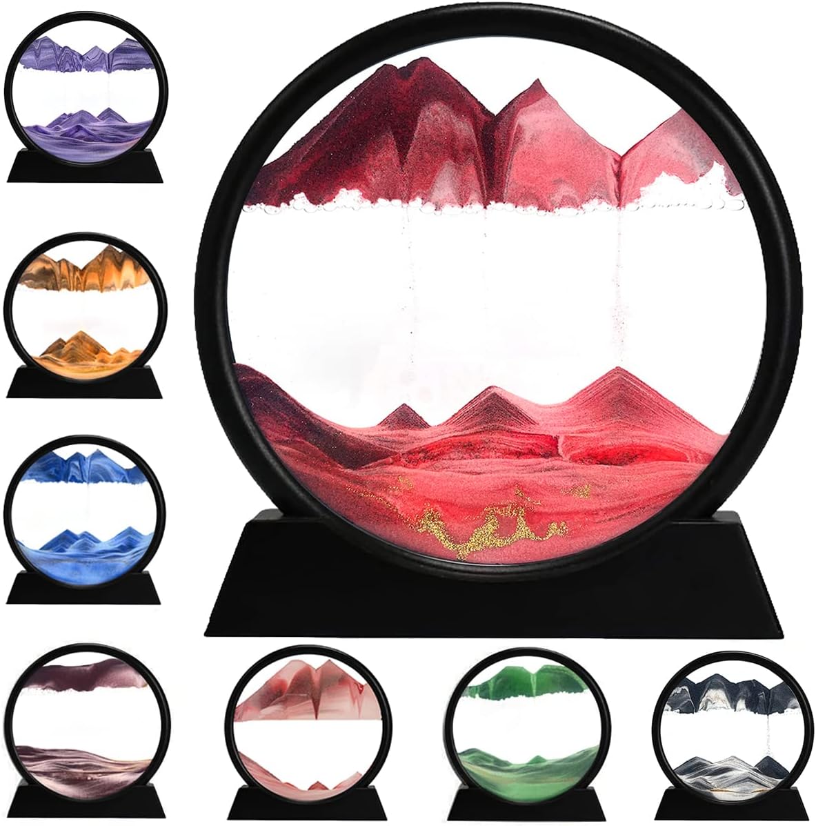rysnwsu 3D Dynamic Sand Art Liquid Motion - Red / 7''