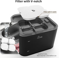 Wonder Creature Crystal Cat Water Fountain Stainless Steel Lid - Black+4 Filters+4 Sponges - image 4