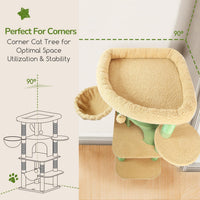 Globlazer Corner Stable Cat Tree Tower with Scratching Post, C51 - 51inch / Cactus Green - image 2