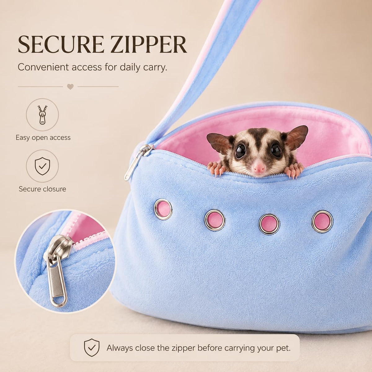 Cat Sling Carrier for Cats and Kittens - Blue-Small - image 4