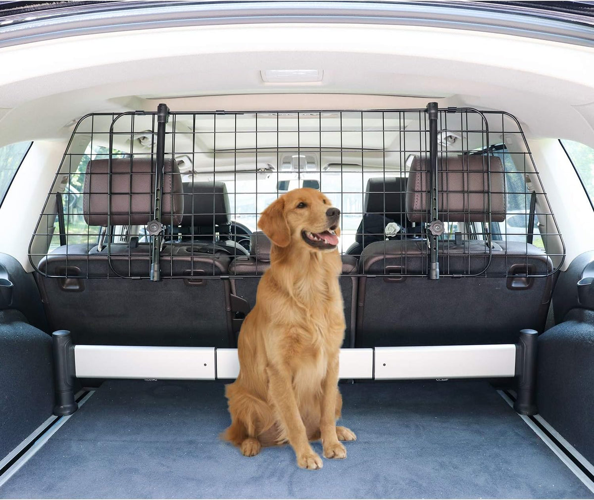 Amazon Basics Adjustable Dog Car Barrier for Vehicles, Black