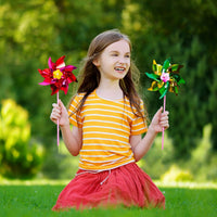Elcoho 100 Pieces Plastic Rainbow Windmill Party Pinwheels DIY - 200 - image 2