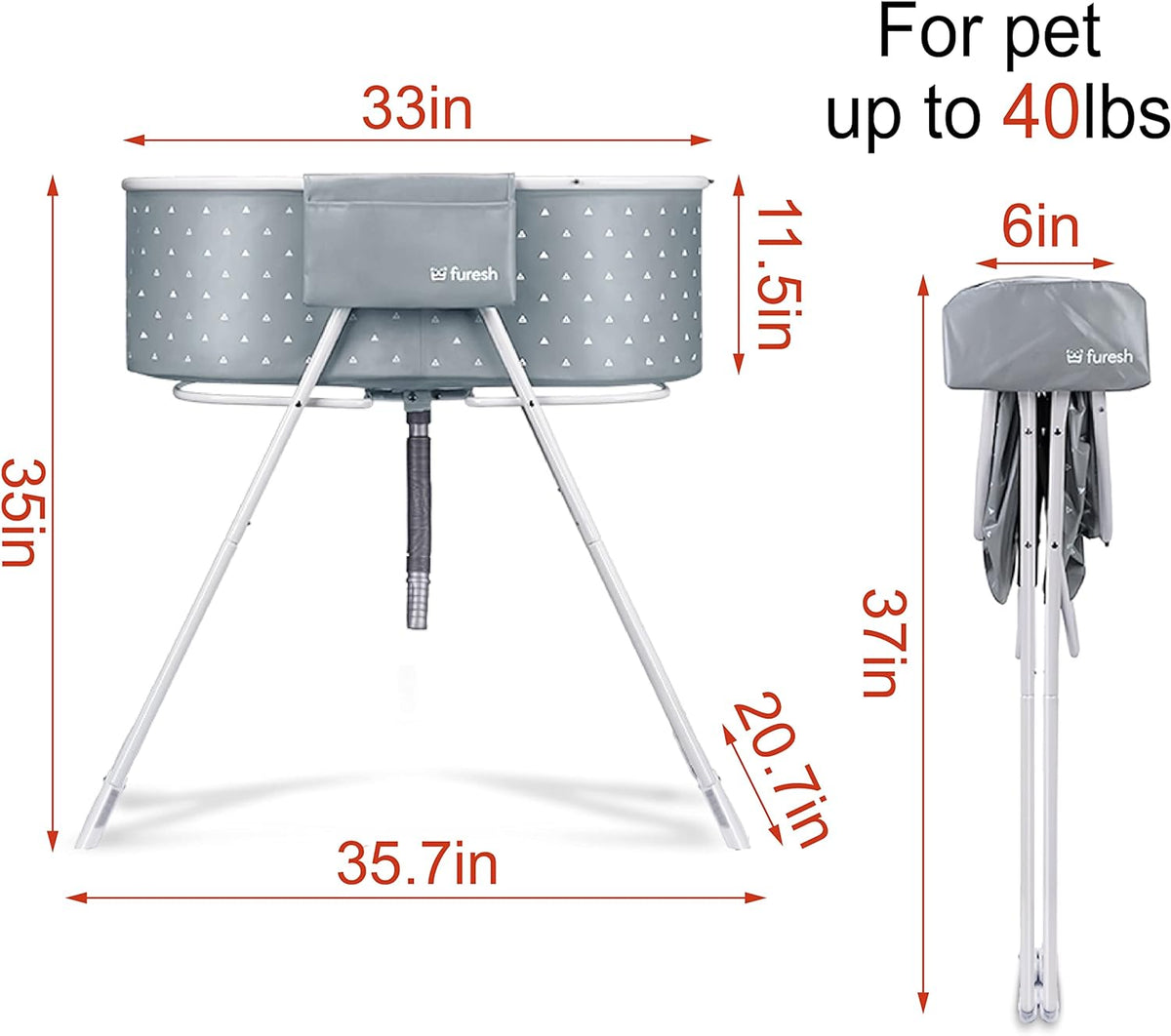 Portable Foldable Dog Bathtub for Small & Medium Dogs – Essentials for Dogs - Gray - image 4