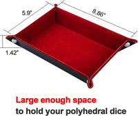 SIQUK Double Sided Dice Tray Folding Rectangle Dice Holder – Fun for Kids & Family - Burgundy - image 3