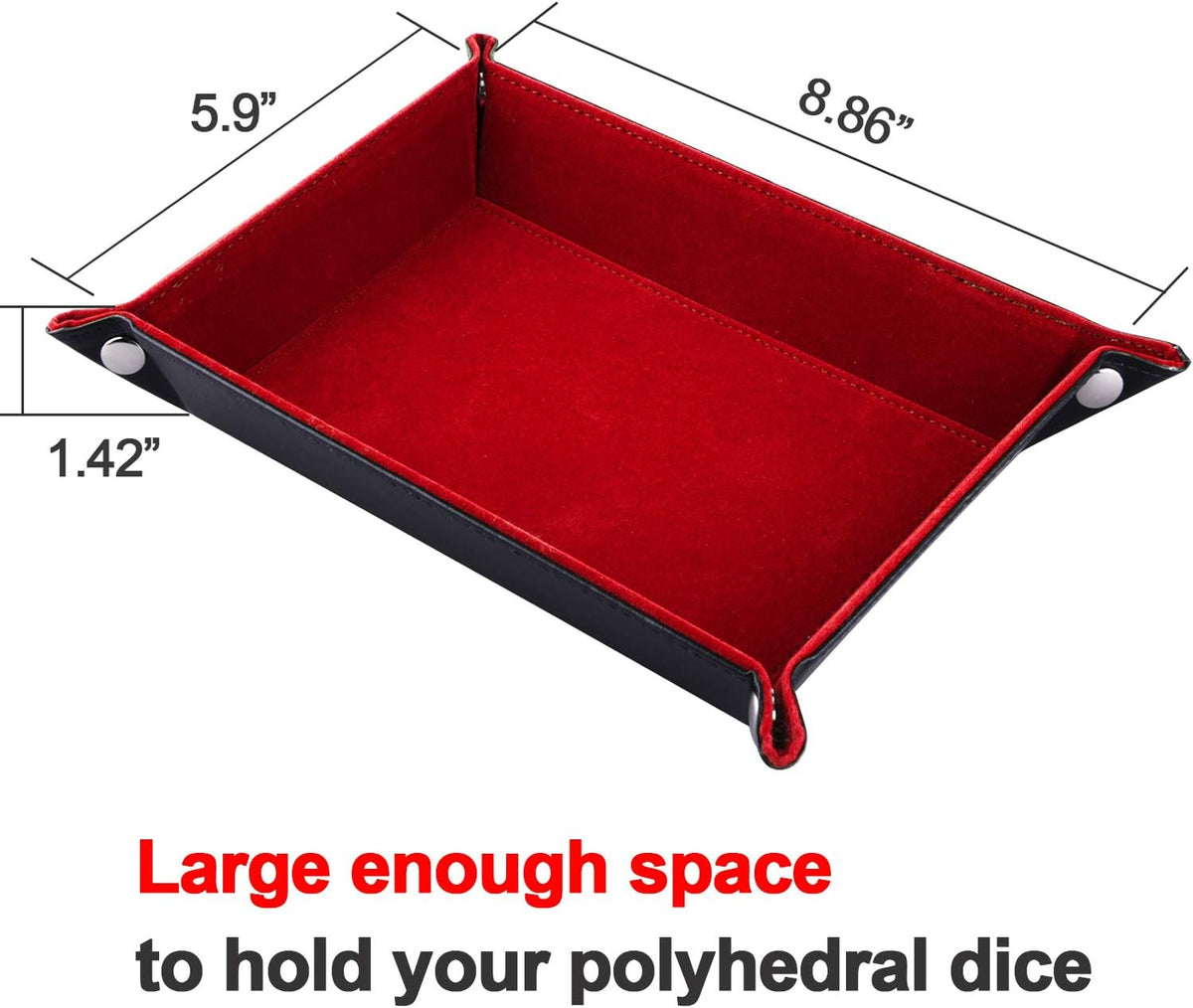 SIQUK Double Sided Dice Tray Folding Rectangle Dice Holder – Fun for Kids & Family - Burgundy - image 3