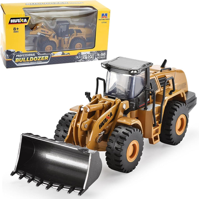 Gemini&Genius diecast wheel loader toy, metal construction vehicle with raising arm