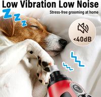 Casfuy Smart 6-Speed Dog Nail Grinder with LED Lights Safe - Red - image 4