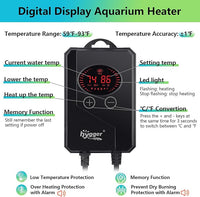 hygger Aquarium Heater 1000W,Submersible Fish Tank Heater with Adjustable Temperature Digital LED Controller,Overheating & Auto Shut Off Protection,for Saltwater & Freshwater Fish Tank 110-240Gallon