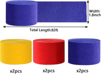 We Moment Dusty Blue Light Blue White Crepe Paper Streamers 1.8 Inch - Red Blue Yellow - image 2