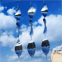 DJUAN Metal Bird Scare Discs Set-Highly Reflective Double-Sided Bird - Silver Fishbone