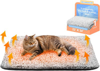 Self Warming Cat Bed, 2.0 Upgraded Thermal Mat for Indoor Cats - Gray / 22"x34"
