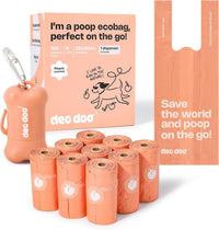 Deo Doo Dog Poop Bags with Handles & Holder, Peach Scented - Peach / 1 Count (Pack of 108)