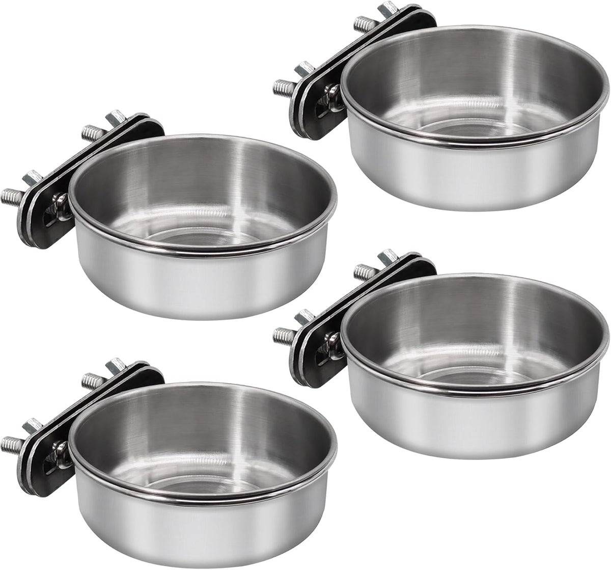 Large Bird Feeding Dish Cups with Clamp Holder - Small / 4 Pack