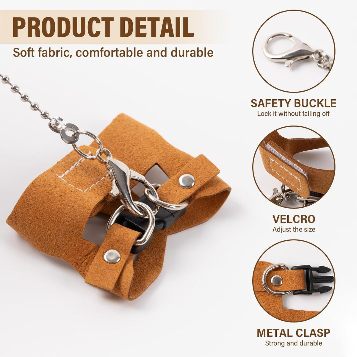 3Pcs Rat Harness and Leash - Brown - image 2