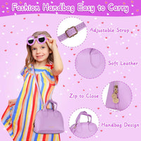 Kids Purple Play Purse Set for Little Girls 3-5 with Wallet - Purple - image 3