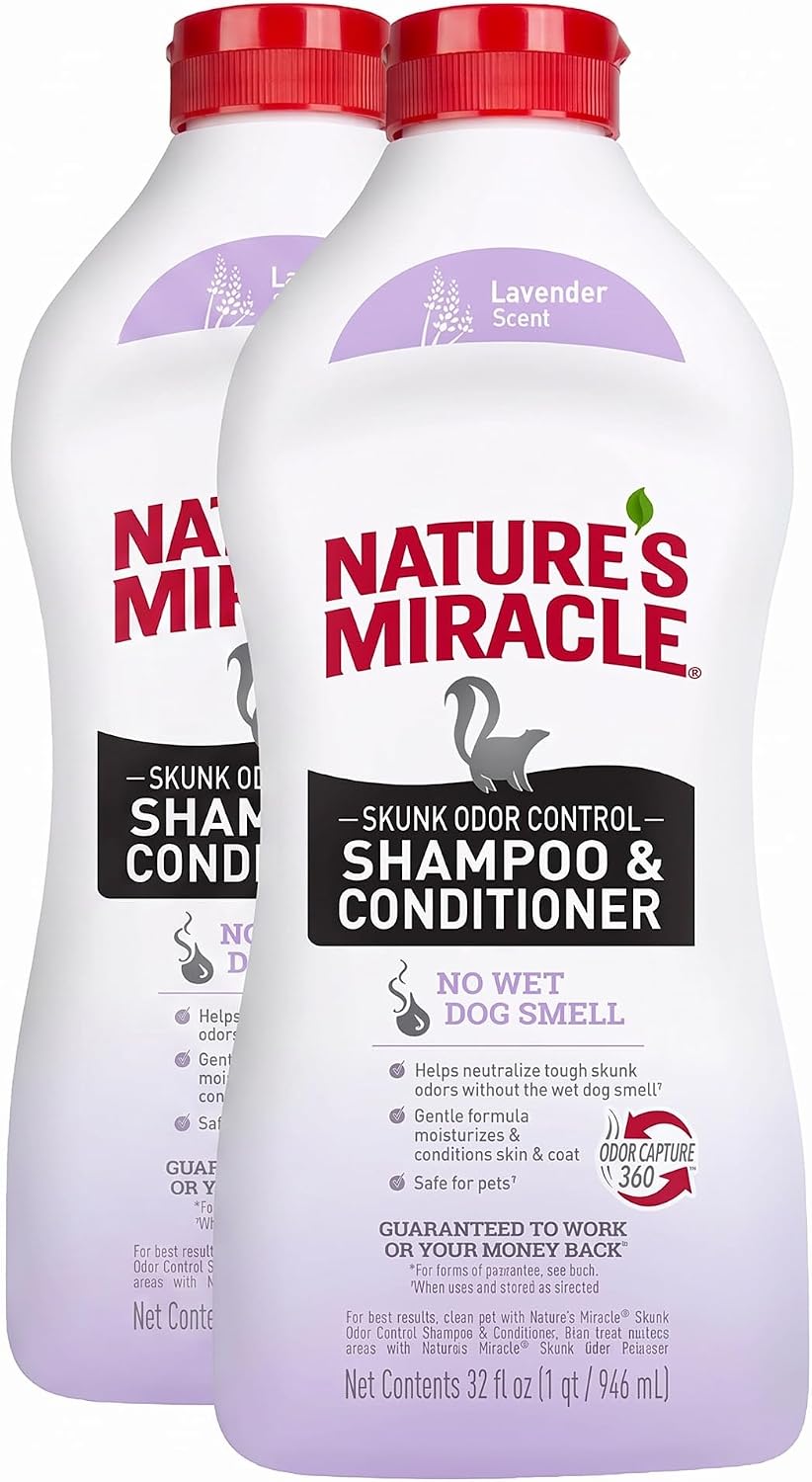 Nature's Miracle Skunk Odor Control Shampoo & Conditioner - Lavender / 32 oz (Pack of 2)