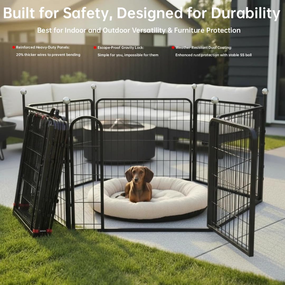 Dog Play Pen Indoors/Outdoor - 6 Panels / 24'' High - image 3