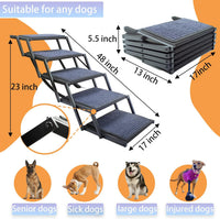 Dog Ramp for Car Truck and SUV Dog Stairs for Large Dogs Folding Pet - Standard 5 Steps - image 2